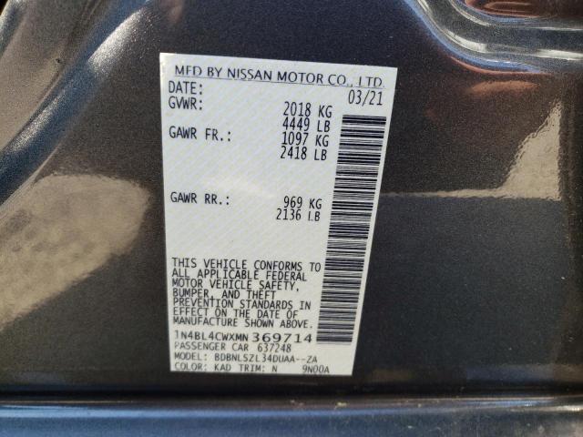 Photo 10 from auction – 2021 NISSAN ALTIMA SR with VIN 1N4BL4CWXMN369714