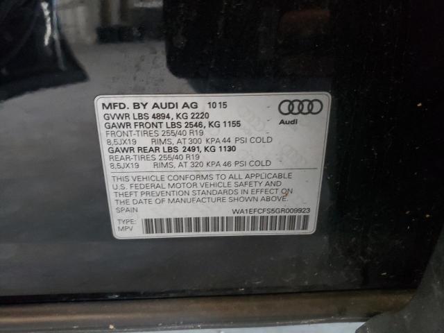 Photo 10 from auction – 2016 AUDI Q3 PREMIUM with VIN WA1EFCFS5GR009923