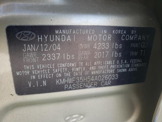 Photo 10 from auction – 2004 HYUNDAI SONATA GLS with VIN KMHWF35H54A026033