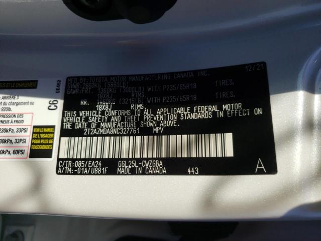 Photo 10 from auction – 2022 LEXUS RX 350 BAS with VIN 2T2AZMDA8NC327761
