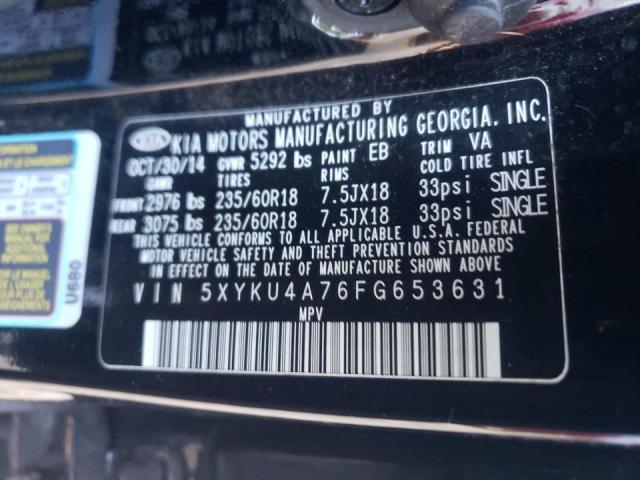 Photo 10 from auction – 2015 KIA SORENTO EX with VIN 5XYKU4A76FG653631