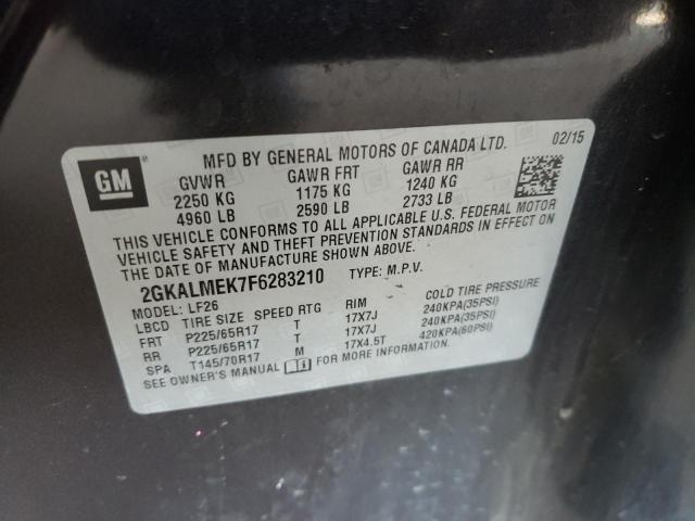 Photo 10 from auction – 2015 GMC TERRAIN SL with VIN 2GKALMEK7F6283210
