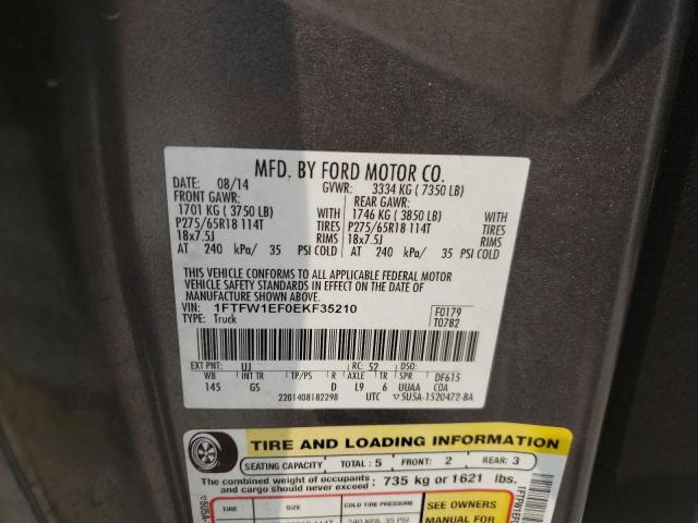 Photo 10 from auction – 2014 FORD F150 SUPER with VIN 1FTFW1EF0EKF35210
