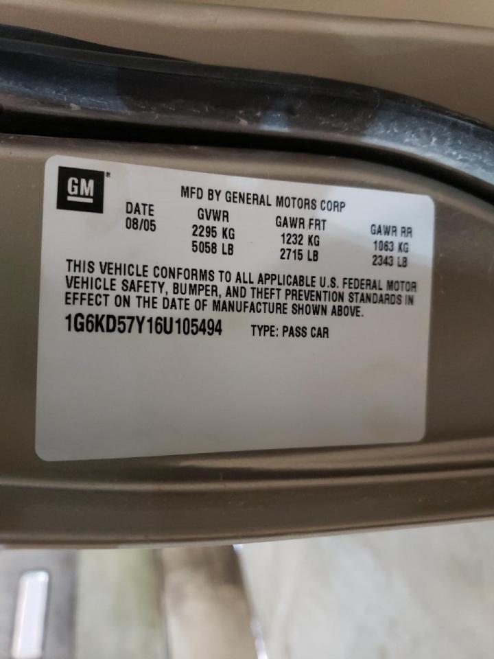 Photo 10 from auction – 2006 CADILLAC DTS with VIN 1G6KD57Y16U105494