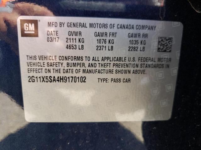 Photo 10 from auction – 2017 CHEVROLET IMPALA LS with VIN 2G11X5SA4H9170102