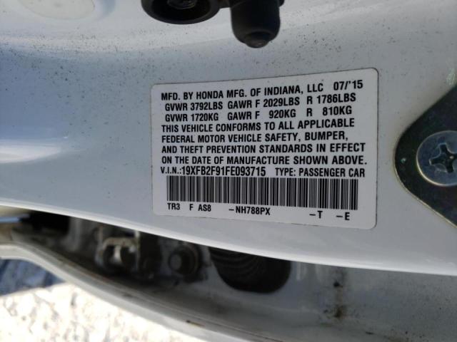 Photo 10 from auction – 2015 HONDA CIVIC EXL with VIN 19XFB2F91FE093715