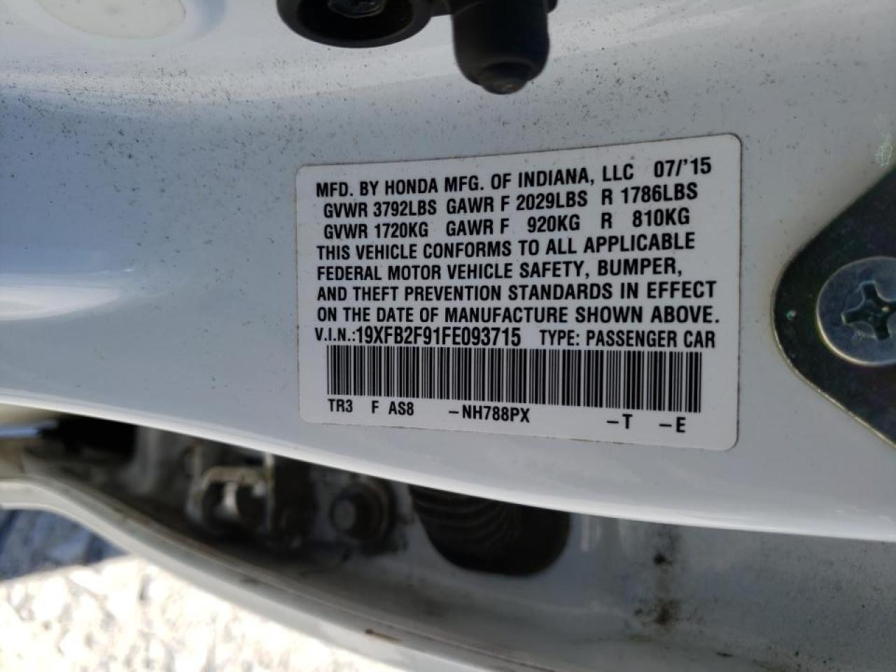 Zdjęcie 20 z aukcji – 2015 HONDA CIVIC EXL z VIN 19XFB2F91FE093715