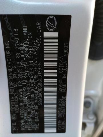 LEXUS ES 350 2016 with VIN 58ABK1GG8GU013999 - Photo from auction