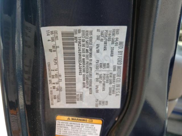 Photo 10 from auction – 2002 FORD EXPLORER X with VIN 1FMZU63W02ZA38983