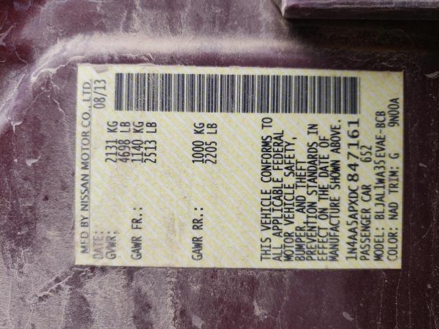 Photo 10 from auction – 2013 NISSAN MAXIMA S with VIN 1N4AA5APXDC847161