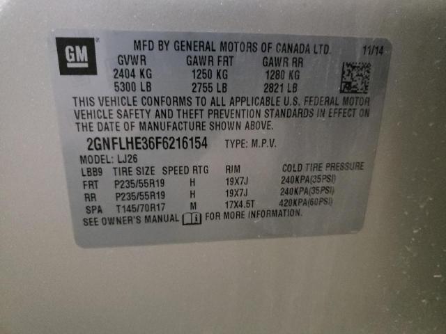 Photo 10 from auction – 2015 CHEVROLET EQUINOX LT with VIN 2GNFLHE36F6216154