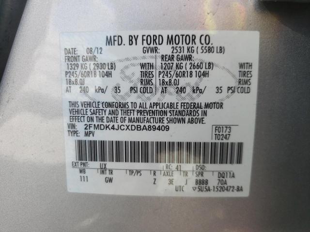Photo 10 from auction – 2013 FORD EDGE SEL with VIN 2FMDK4JCXDBA89409