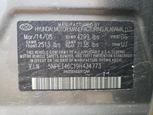 Photo 10 from auction – 2009 HYUNDAI SONATA GLS with VIN 5NPET46C19H434773