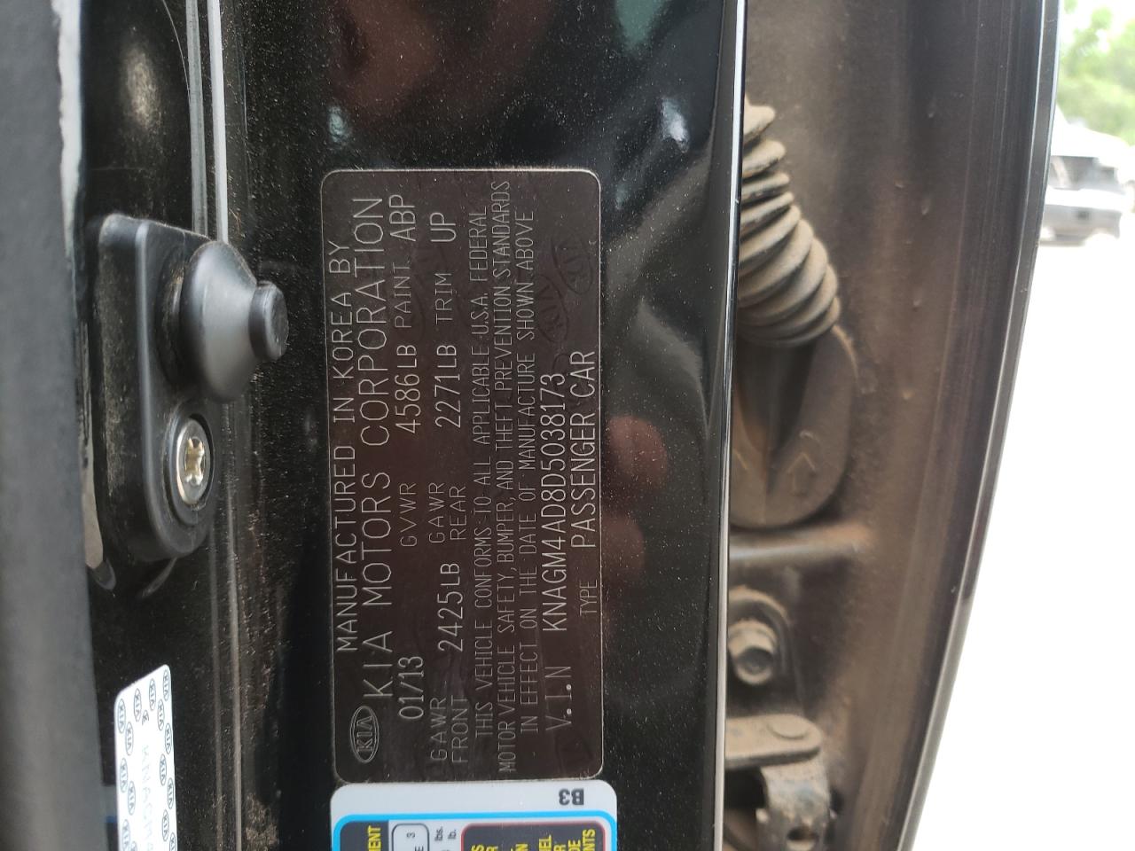 Photo 10 from auction – 2013 KIA OPTIMA HYB with VIN KNAGM4AD8D5038173