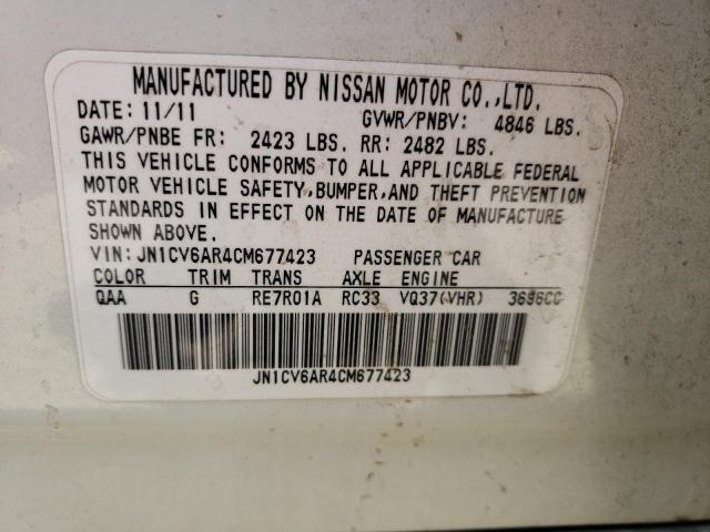 Photo 10 from auction – 2012 INFINITI G37 with VIN JN1CV6AR4CM677423