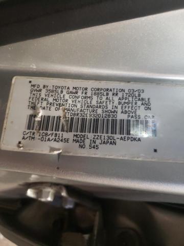 Photo 10 from auction – 2003 TOYOTA COROLLA CE with VIN JTDBR32E932012830