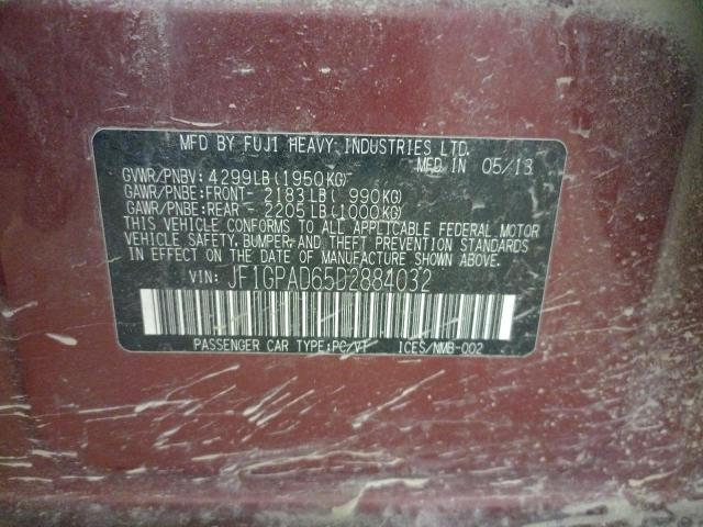 Photo 10 from auction – 2013 SUBARU IMPREZA PR with VIN JF1GPAD65D2884032