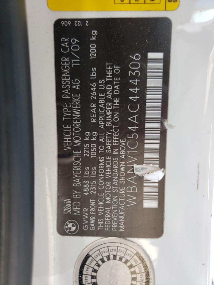 Photo 10 from auction – 2010 BMW 528 XI with VIN WBANV1C54AC444306