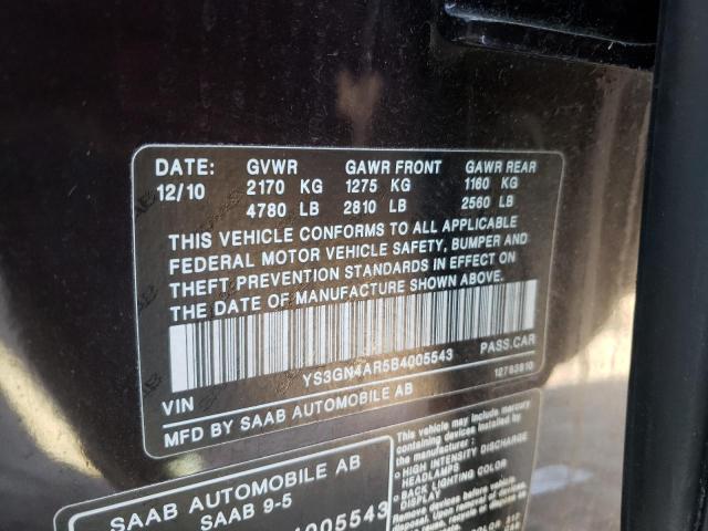 Photo 10 from auction – 2011 SAAB 9-5 TURBO with VIN YS3GN4AR5B4005543