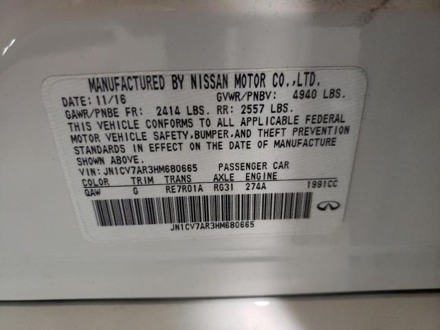 Photo 10 from auction – 2017 INFINITI Q50 BASE with VIN JN1CV7AR3HM680665
