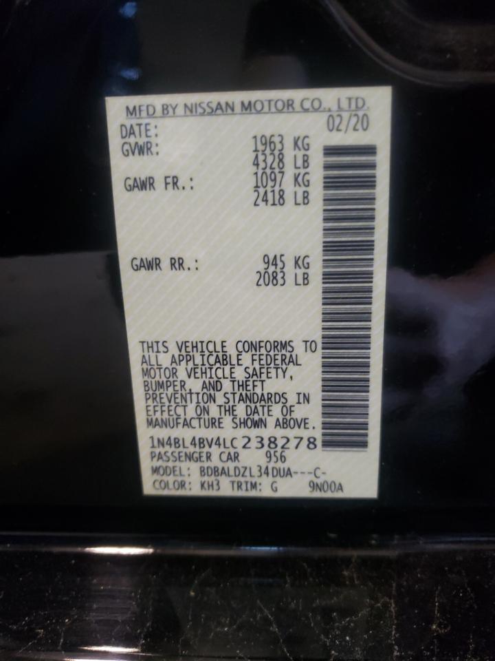 Photo 10 from auction – 2020 NISSAN ALTIMA S with VIN 1N4BL4BV4LC238278