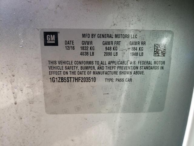 Photo 10 from auction – 2017 CHEVROLET MALIBU LS with VIN 1G1ZB5ST7HF203510