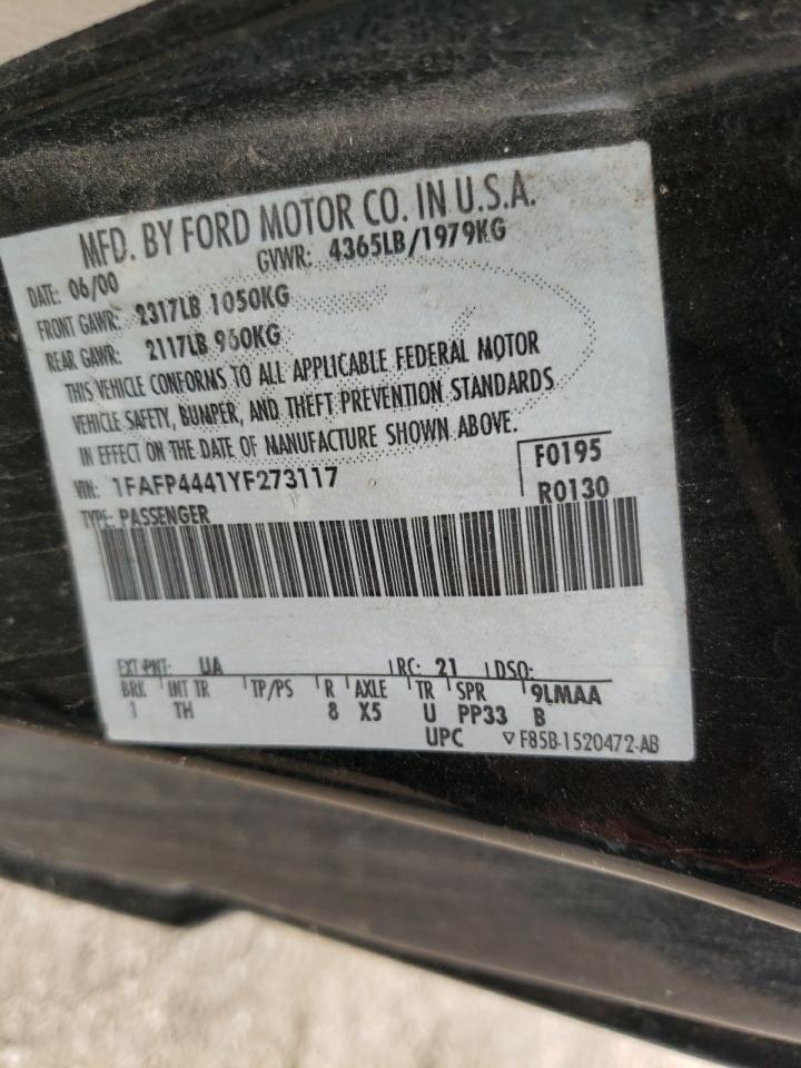 Photo 10 from auction – 2000 FORD MUSTANG with VIN 1FAFP4441YF273117