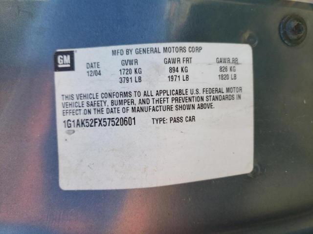 Photo 10 from auction – 2005 CHEVROLET COBALT with VIN 1G1AK52FX57520601