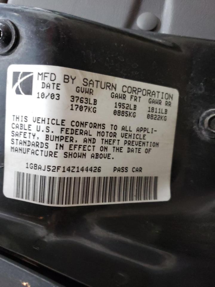 Photo 10 from auction – 2004 SATURN ION LEVEL with VIN 1G8AJ52F14Z144426