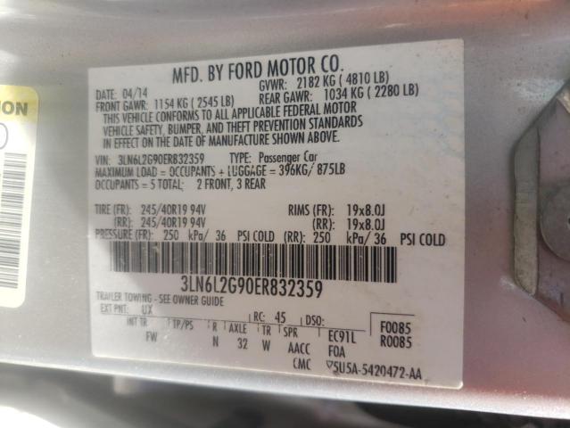 Photo 10 from auction – 2014 LINCOLN MKZ with VIN 3LN6L2G90ER832359