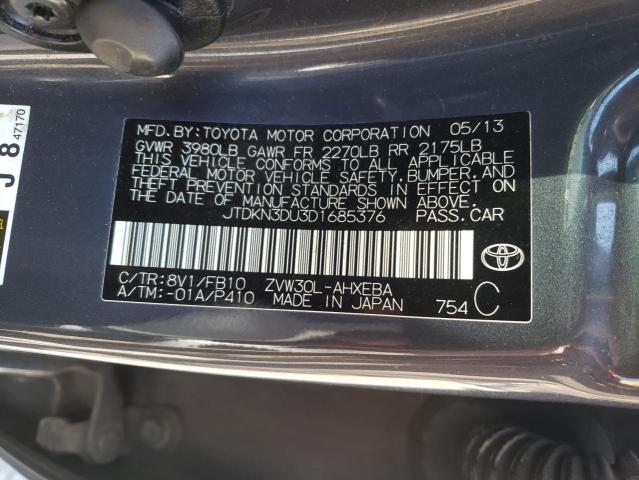Photo 10 from auction – 2013 TOYOTA PRIUS with VIN JTDKN3DU3D1685376