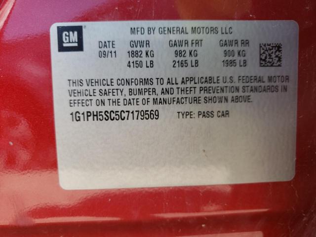 Photo 10 from auction – 2012 CHEVROLET CRUZE LTZ with VIN 1G1PH5SC5C7179569