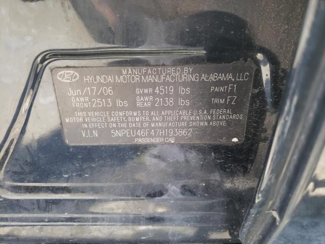 Photo 10 from auction – 2007 HYUNDAI SONATA SE with VIN 5NPEU46F47H193862