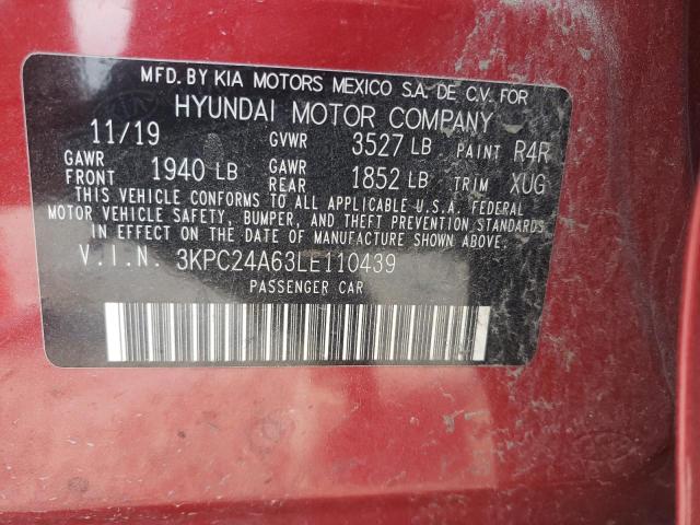 Photo 10 from auction – 2020 HYUNDAI ACCENT SE with VIN 3KPC24A63LE110439
