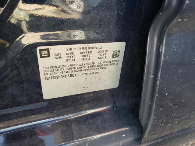 Photo 10 from auction – 2015 CHEVROLET SONIC LS with VIN 1G1JA5SH0F4184951