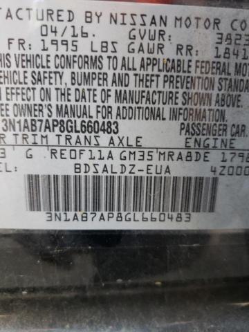 Photo 10 from auction – 2016 NISSAN SENTRA S with VIN 3N1AB7AP8GL660483