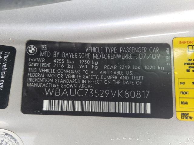 Photo 10 from auction – 2009 BMW 135 I with VIN WBAUC73529VK80817