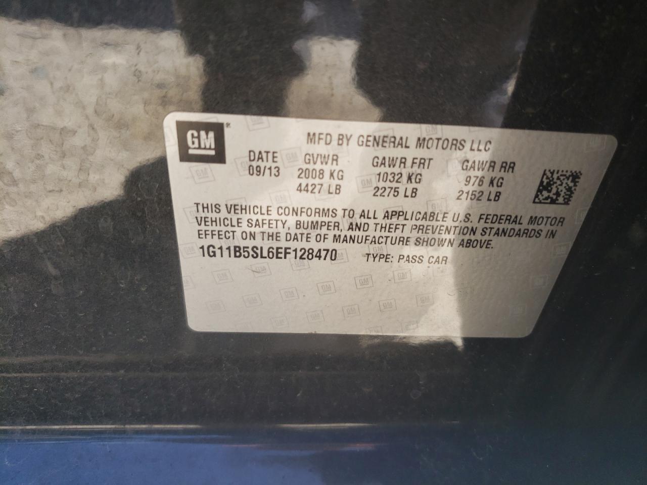 Photo 10 from auction – 2014 CHEVROLET MALIBU LS with VIN 1G11B5SL6EF128470