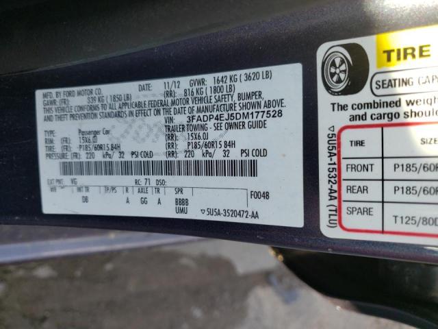 Photo 10 from auction – 2013 FORD FIESTA SE with VIN 3FADP4EJ5DM177528