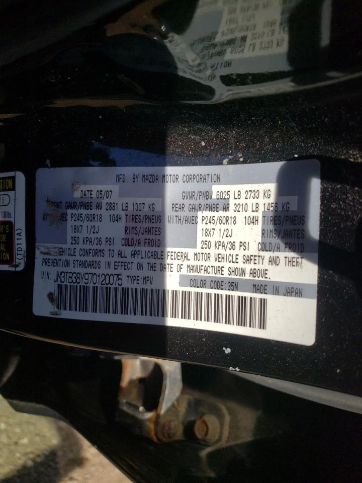 Photo 10 from auction – 2007 MAZDA CX-9 with VIN JM3TB38Y970120075