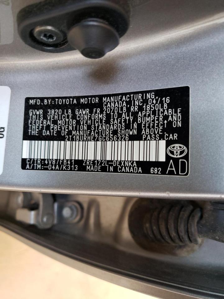 Photo 10 from auction – 2016 TOYOTA COROLLA L with VIN 2T1BURHE7GC656326