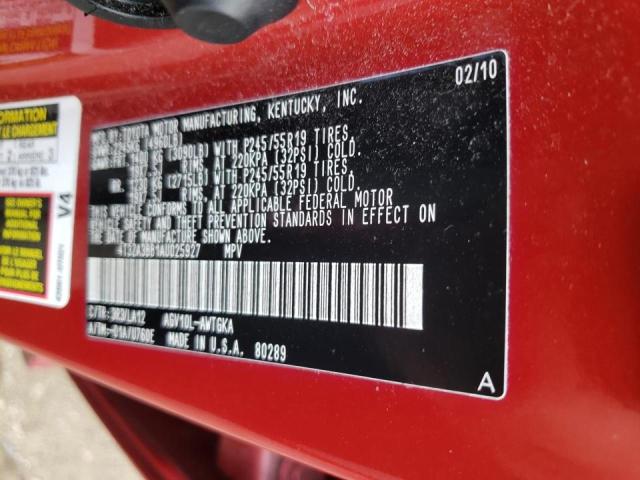Photo 10 from auction – 2010 TOYOTA VENZA with VIN 4T3ZA3BB1AU025927