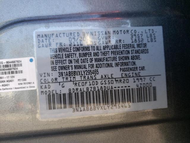 Photo 10 from auction – 2020 NISSAN SENTRA S with VIN 3N1AB8BVXLY295465