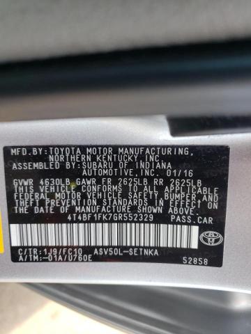 Photo 10 from auction – 2016 TOYOTA CAMRY LE with VIN 4T4BF1FK7GR552329