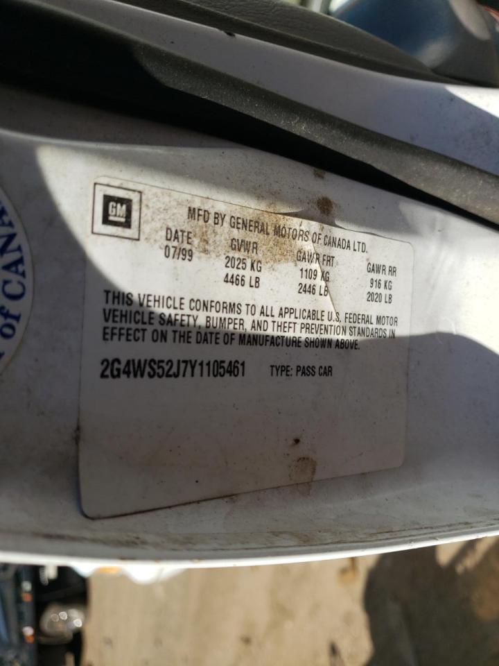 Photo 10 from auction – 2000 BUICK CENTURY CU with VIN 2G4WS52J7Y1105461