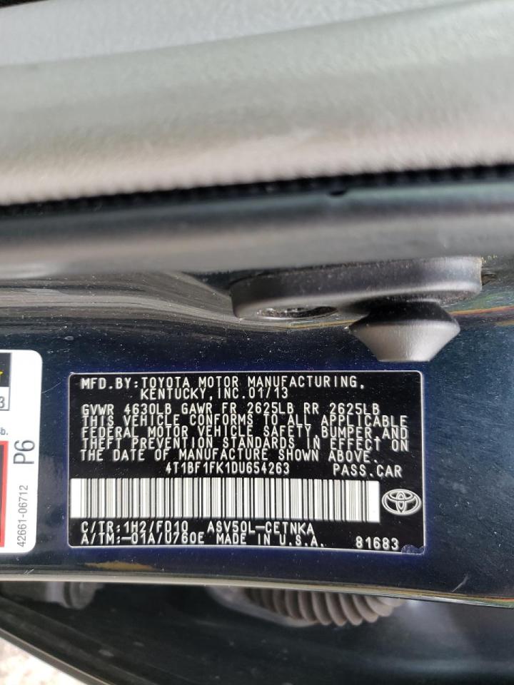 Photo 10 from auction – 2013 TOYOTA CAMRY L with VIN 4T1BF1FK1DU654263