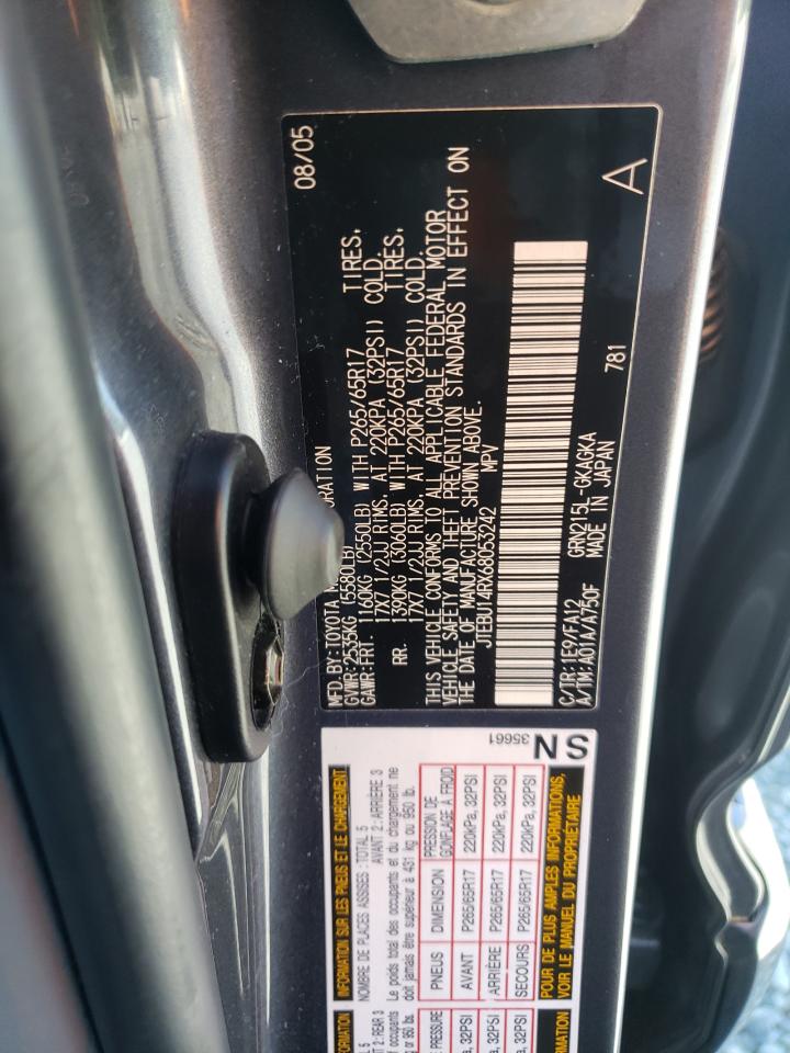 Photo 10 from auction – 2006 TOYOTA 4RUNNER SR with VIN JTEBU14RX68053242