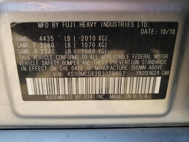 Photo 10 from auction – 2011 SUBARU LEGACY 2.5 with VIN 4S3BMCG62B3228852