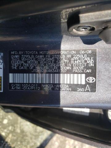 Photo 10 from auction – 2008 TOYOTA PRIUS with VIN JTDKB20U483441707