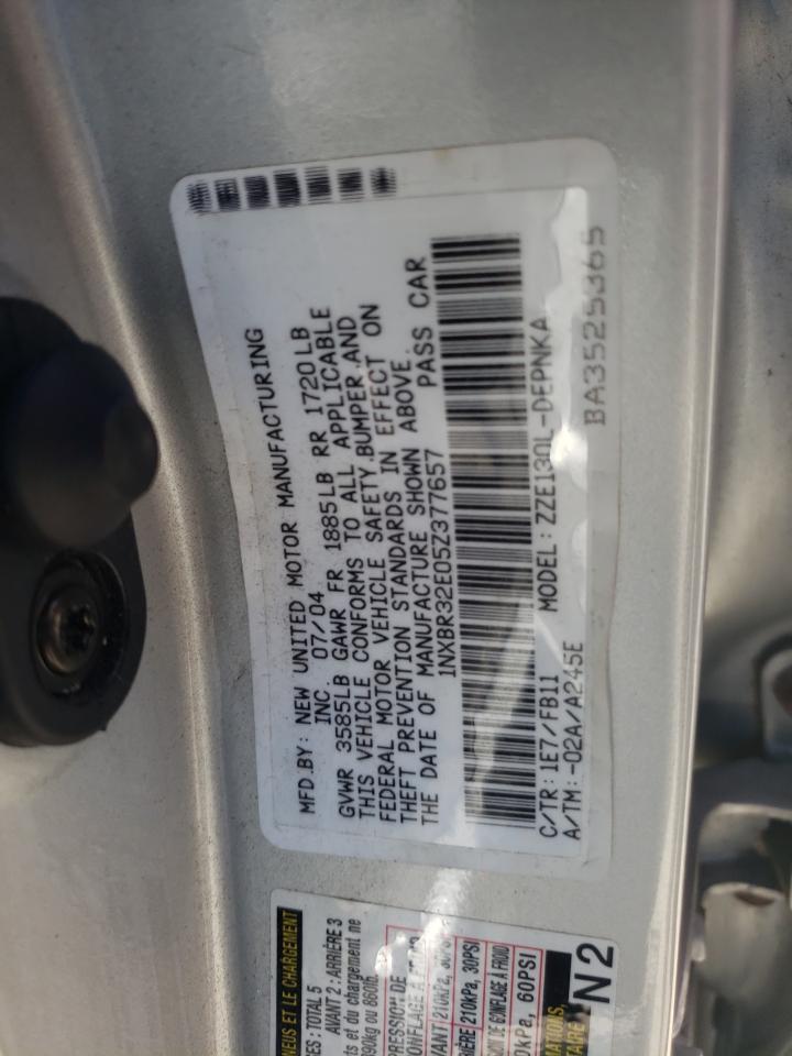 Photo 10 from auction – 2005 TOYOTA COROLLA CE with VIN 1NXBR32E05Z377657